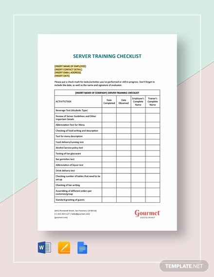 Training Checklist Template Excel Free Inspirational Free 16 Training Checklist Examples &amp; Samples In Pdf