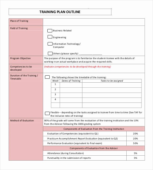 Training Course Outline Template Best Of 29 Training Plan Templates Doc Pdf