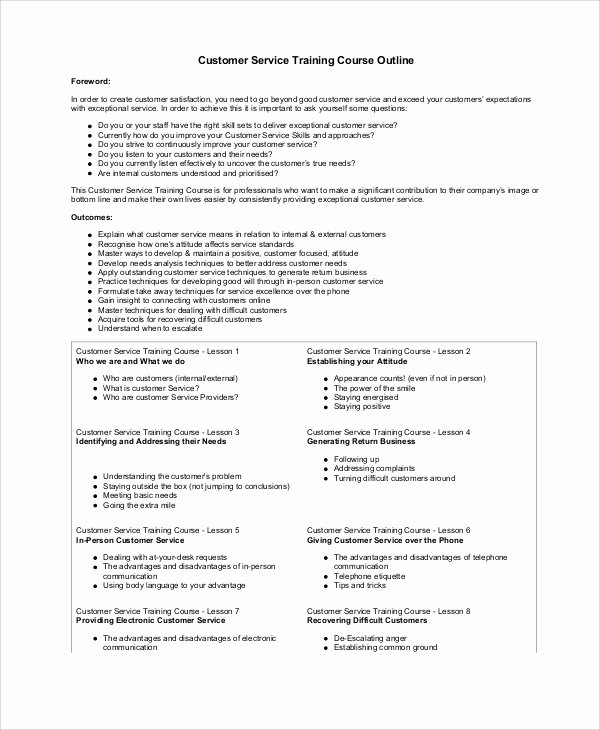 Training Course Outline Template Unique Training Outline Templates 7 Free Word Pdf format