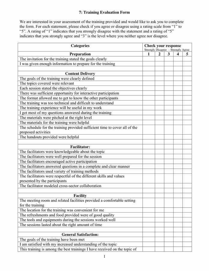 Training Evaluation forms Template Best Of Training Evaluation form In Word and Pdf formats