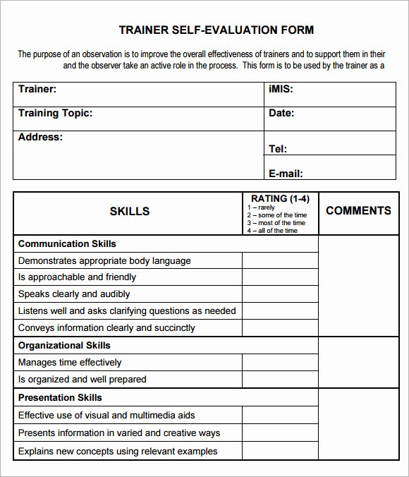 Training Evaluation forms Template Elegant Training Evaluation form Sample – 8 Free Examples &amp; format