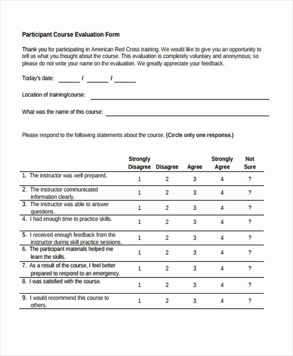 Training Evaluation forms Template Fresh Training Effectiveness Evaluation form