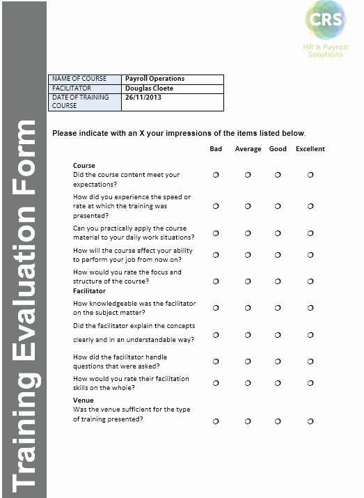 Training Evaluation forms Template Lovely 13 Free Sample Training Feedback form Printable Samples