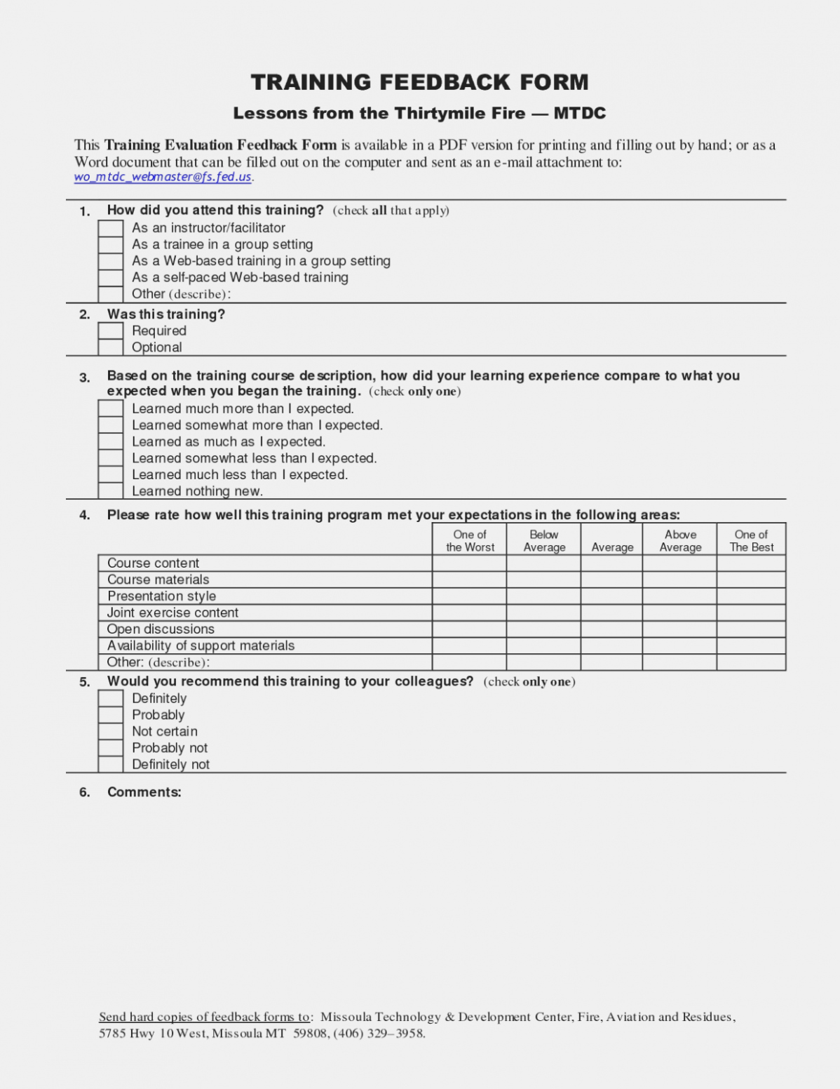 Training Evaluation forms Template New E Checklist that You