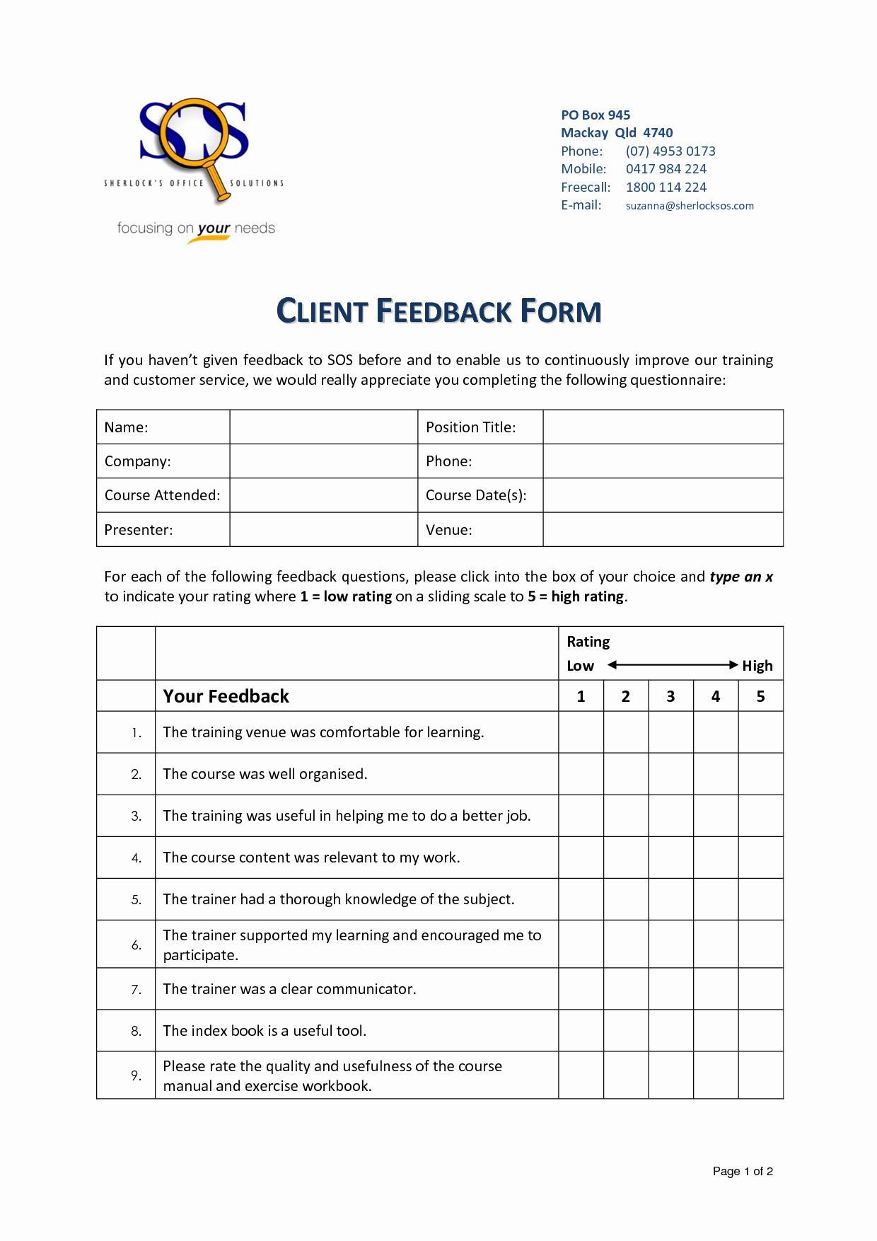 Training Evaluation forms Template New Training Evaluation Sheet and Feedback form Sample for
