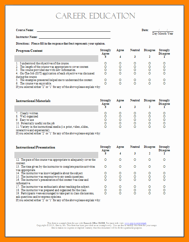 Training Evaluation forms Template Unique 28 Of Template form Medical Class Evaluation