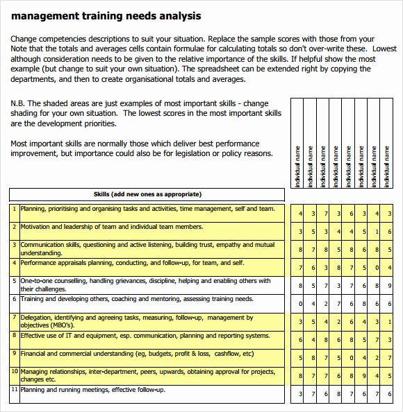 Training Needs Analysis Template Best Of Free 13 Sample Training Needs Analysis Templates In
