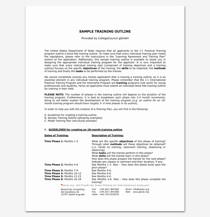 Training Outline Template Word Lovely Training Course Outline Template 24 Free for Word &amp; Pdf