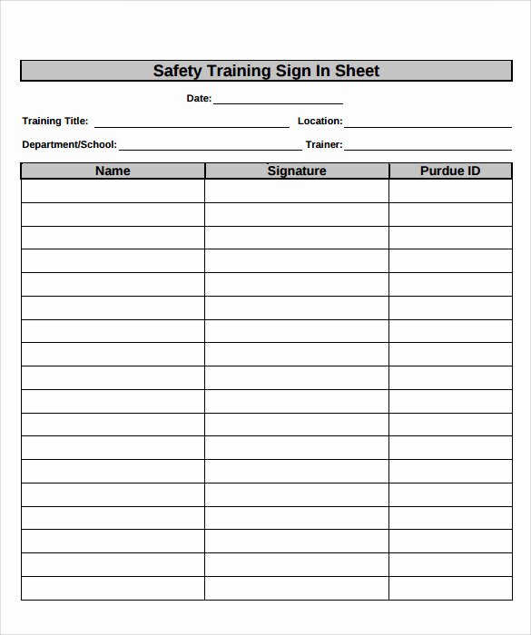 Training Sign Off Sheet Template Awesome Sample Training Sign In Sheet 17 Documents In Pdf