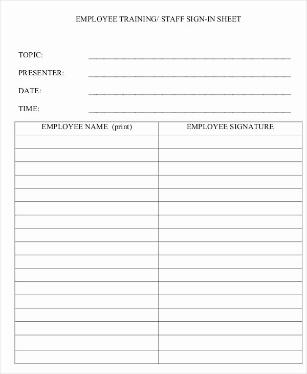 Training Sign Off Sheet Template Best Of Employee Sign In Sheets 10 Free Word Pdf Excel