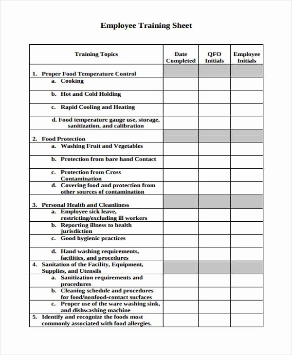Training Sign Off Sheet Template Lovely Training Sheet Template 9 Free Pdf format Download