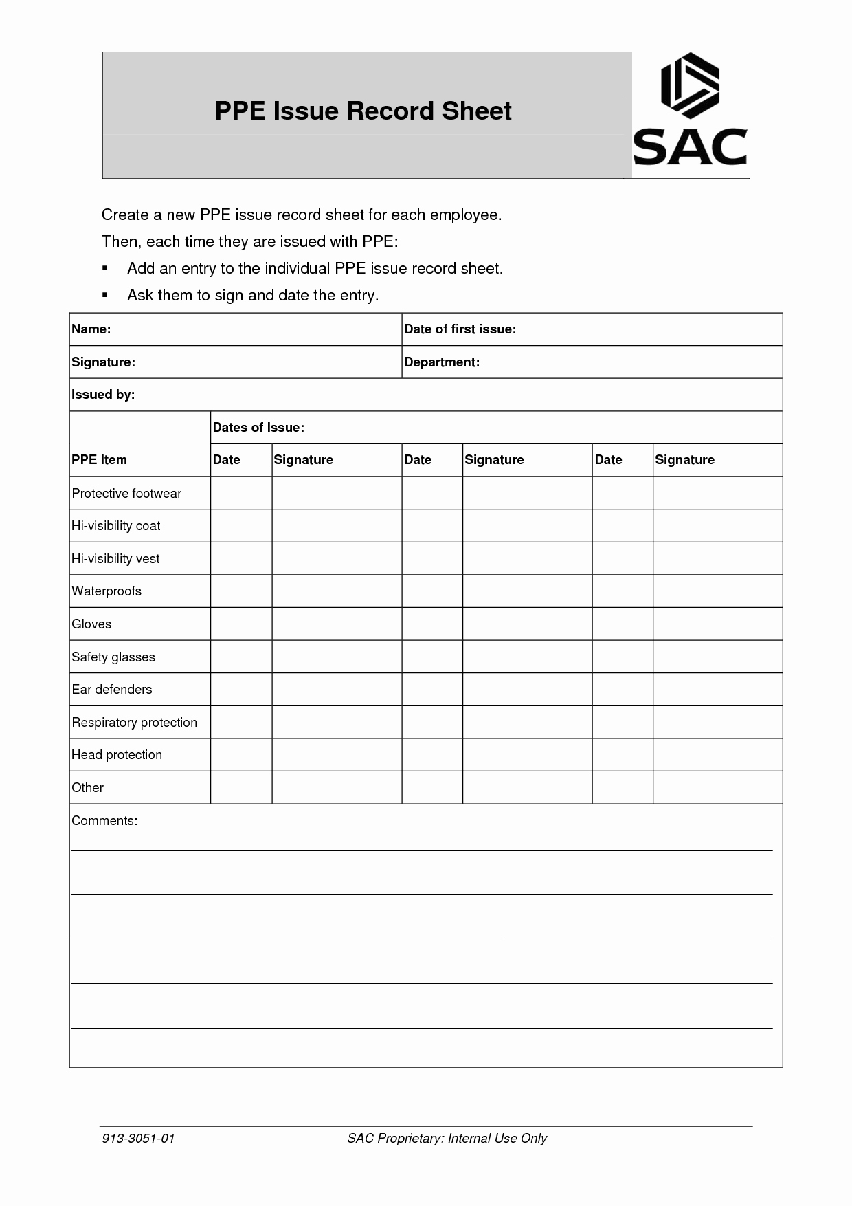 Training Sign Off Sheet Template Unique 25 Of Printable Ppe issue form Template