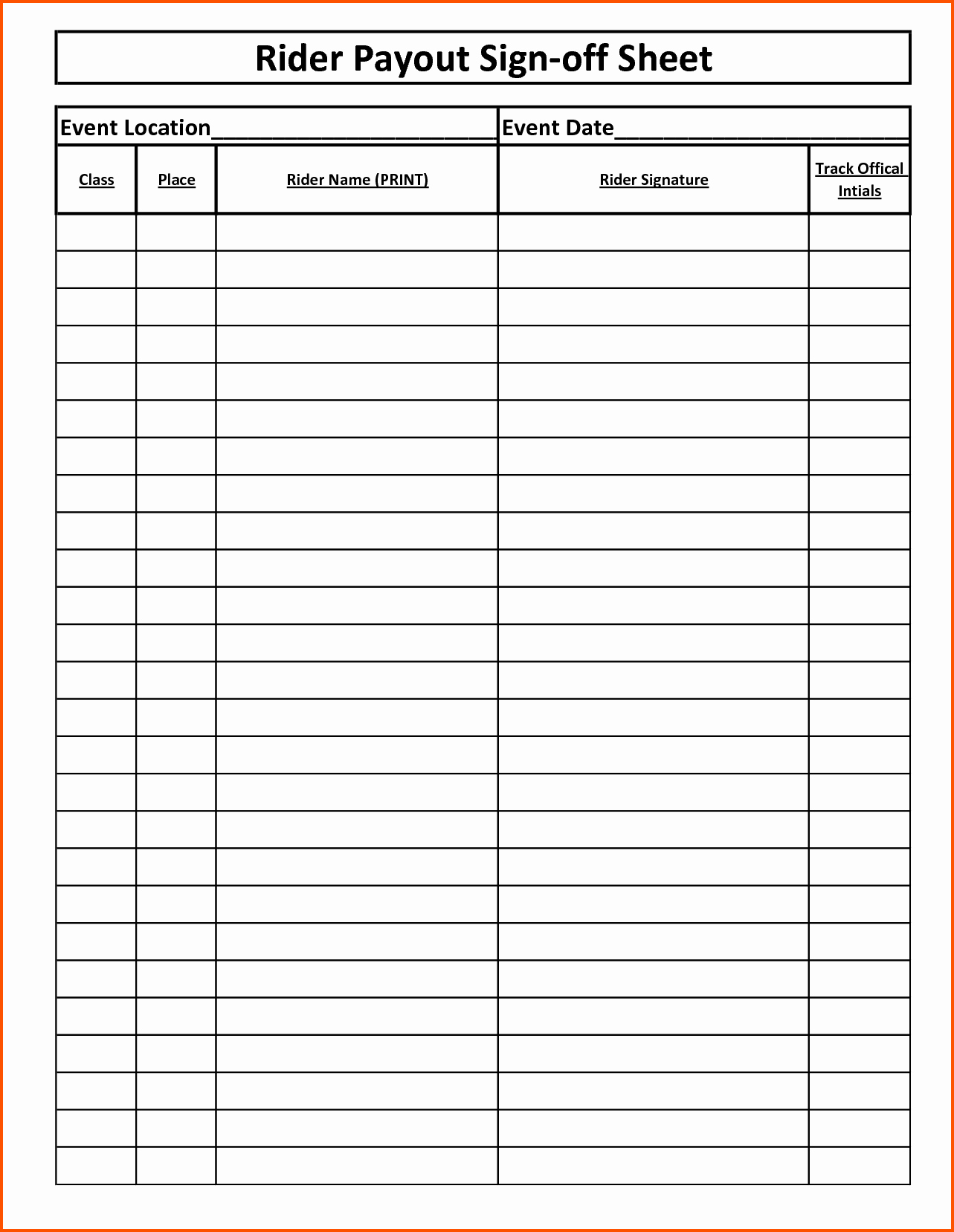 Training Sign Off Sheet Template Unique 9 Sign Off Sheet Template