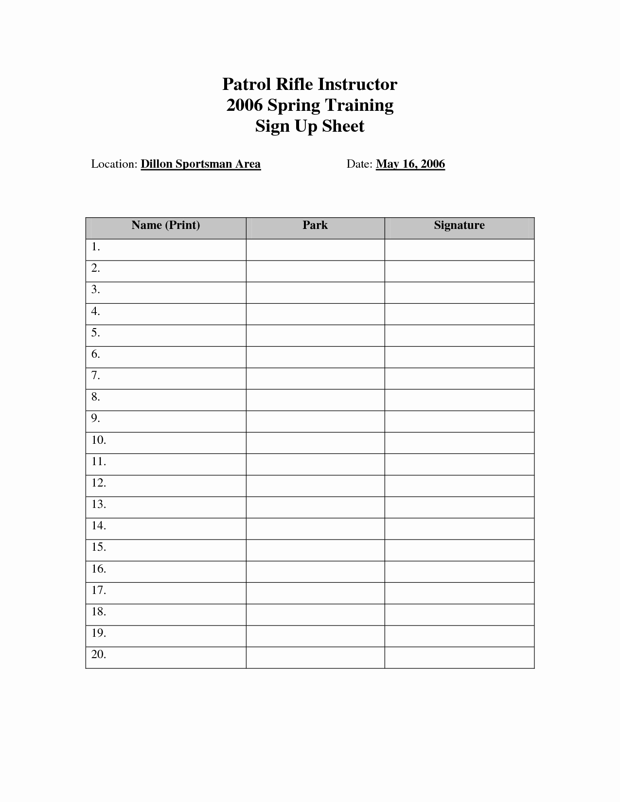 Training Sign Off Sheet Template Unique Best S Of Training Sign In Sheet Template Safety