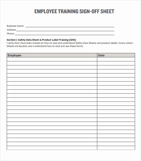 Training Sign Off Sheet Templates Elegant Sample Training Sign In Sheet 17 Documents In Pdf
