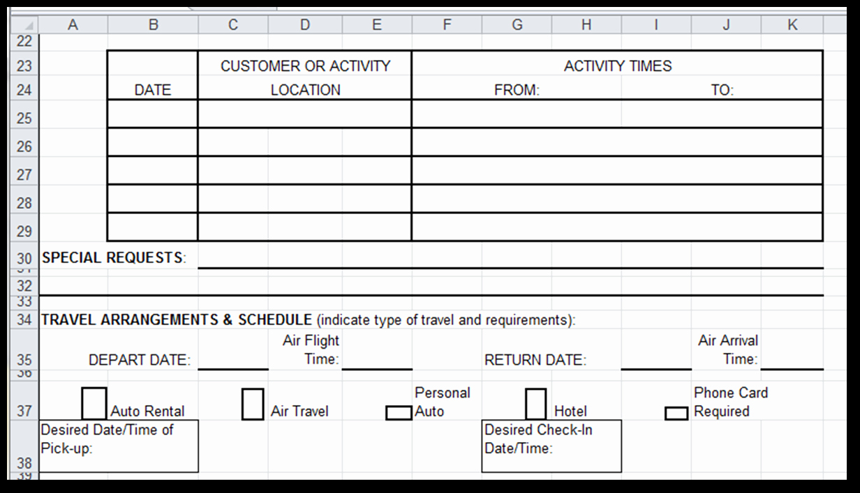 Travel Request form Template Beautiful Excel Spreadsheets Help Travel Authorization Request form