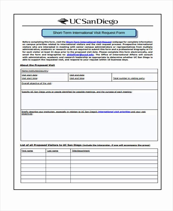 Travel Request form Template Fresh Free 33 Travel Request form In Templates