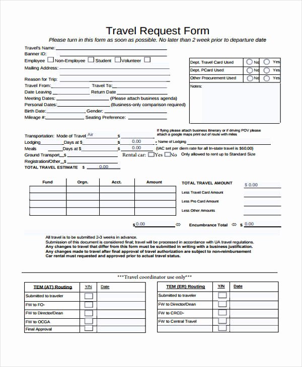 Travel Request form Template Inspirational Business Travel Request form – Business form Templates