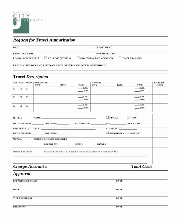 Travel Request form Template Unique Authorization form Templates