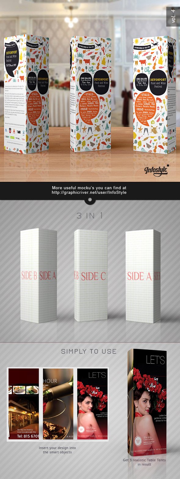 Tri Fold Table Tent Template New Paper Tri Fold Table Tent Mock Up Template Vol 4 by