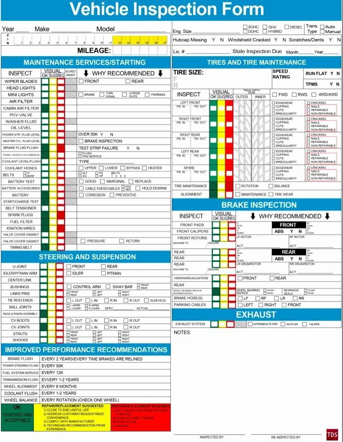 Truck Inspection form Template Awesome Vehicle Safety Inspection Checklist Template Google