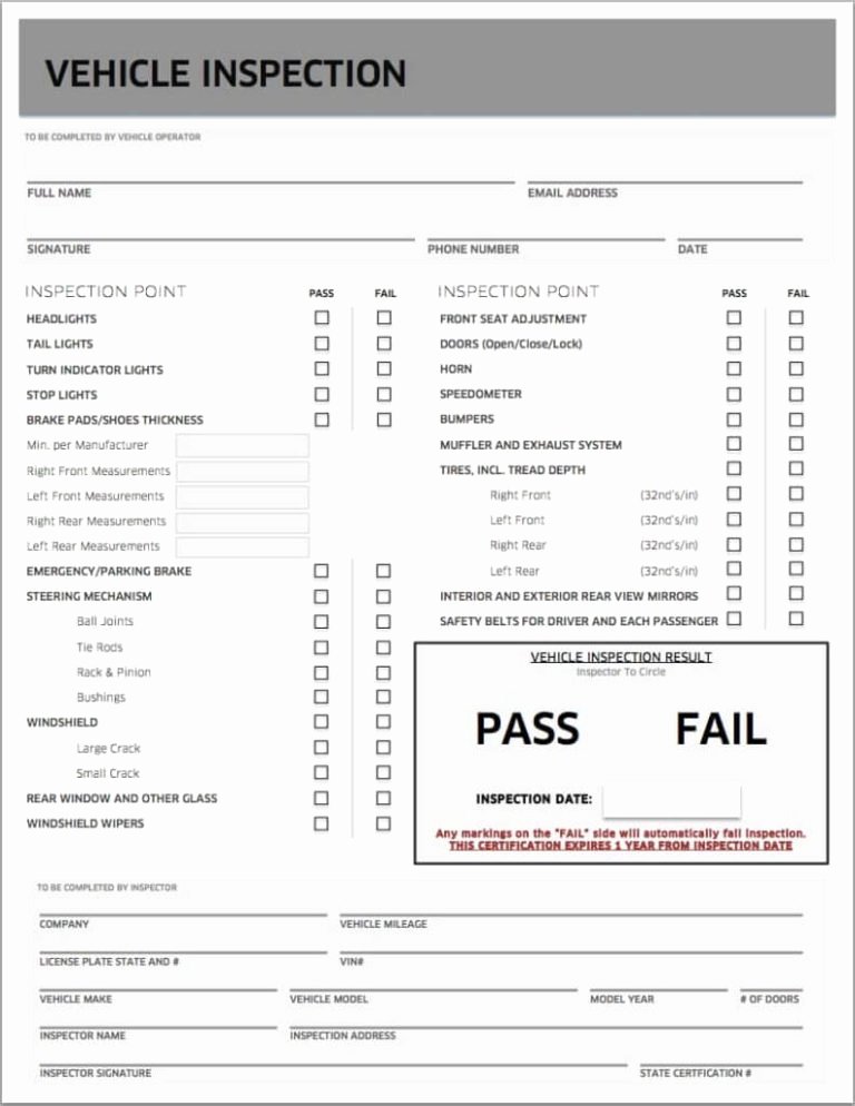 Truck Inspection form Template Beautiful Sample Uber Inspection form 791x1024 A&amp;y Royal Insurance