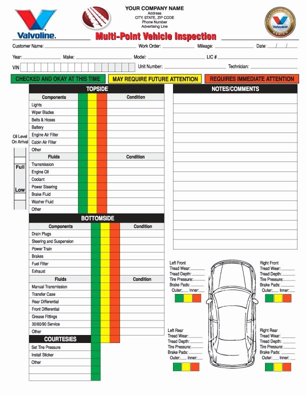 Truck Inspection form Template Luxury 2 Part Multi Point Vehicle Inspection forms Carbonless