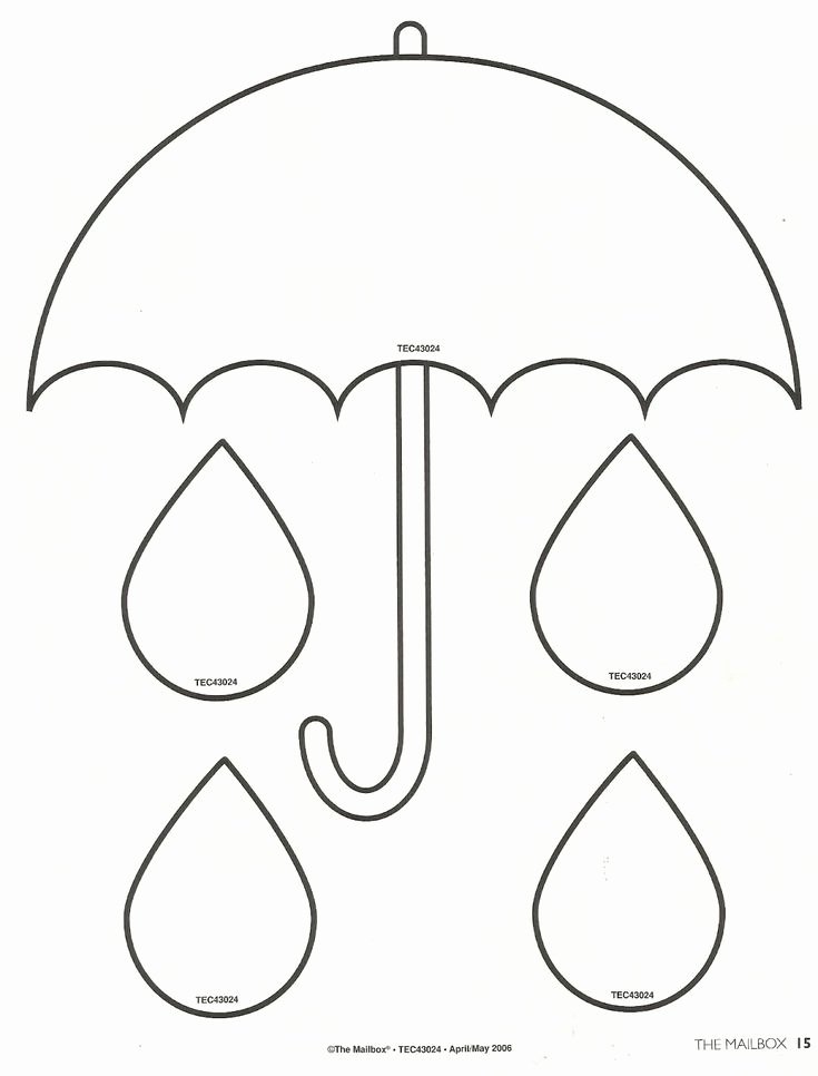 Umbrella Template for Preschool Beautiful Spring Printable Umbrella Template