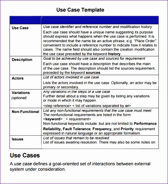Use Case Template Examples Unique 10 Use Case Template Excel Exceltemplates Exceltemplates