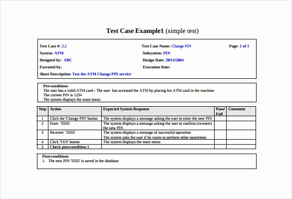 Use Case Template Excel Inspirational Test Case Template 25 Free Word Excel Pdf Documents