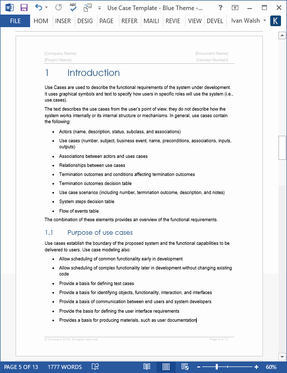 Use Case Templates Examples Unique Use Case Template Ms Word Visio – Templates forms