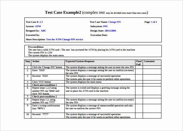 Use Cases Template Excel Beautiful Test Case Template 25 Free Word Excel Pdf Documents