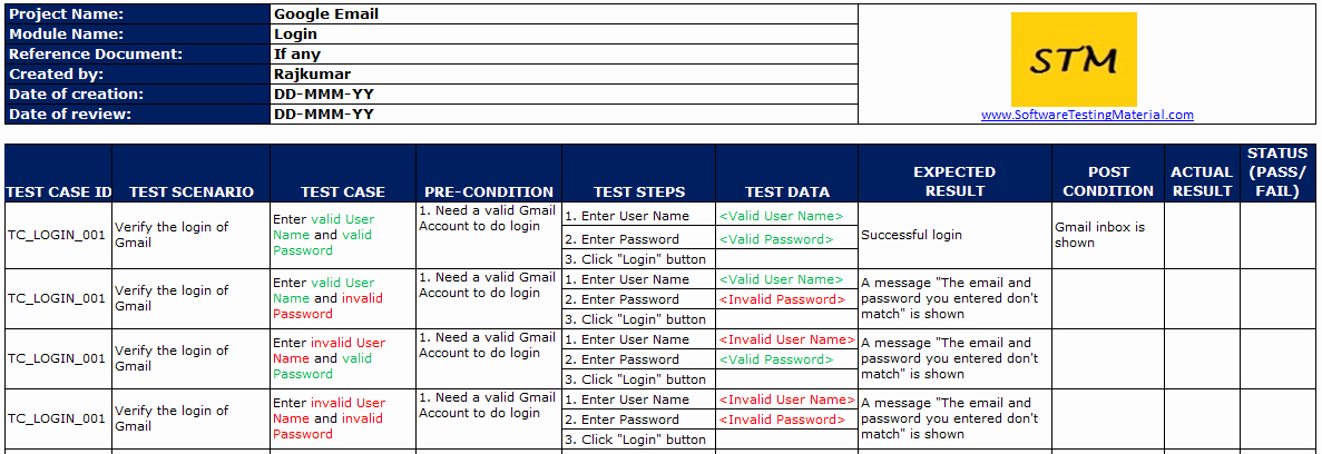 Use Cases Template Excel Best Of Test Case Template with Explanation