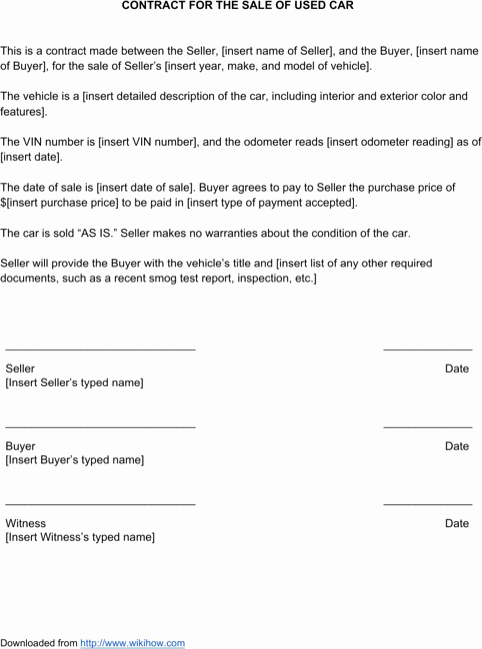 Used Car Contract Template Luxury Download Sales Contract Template for Free formtemplate