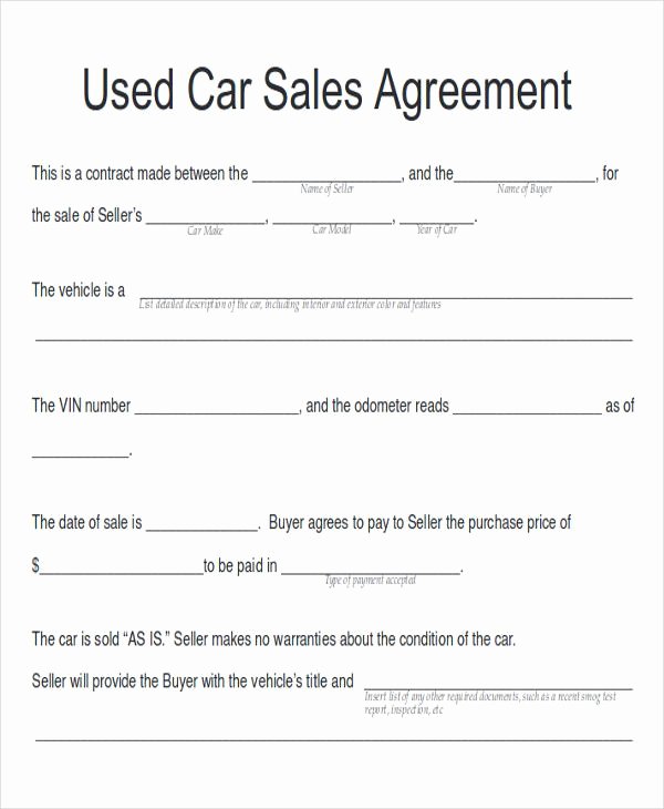 Used Car Contract Template Luxury Image Result for Car Sale Contract with Payments