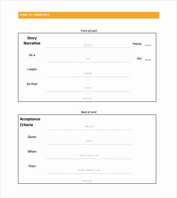 User Story Template Excel New User Stories Template