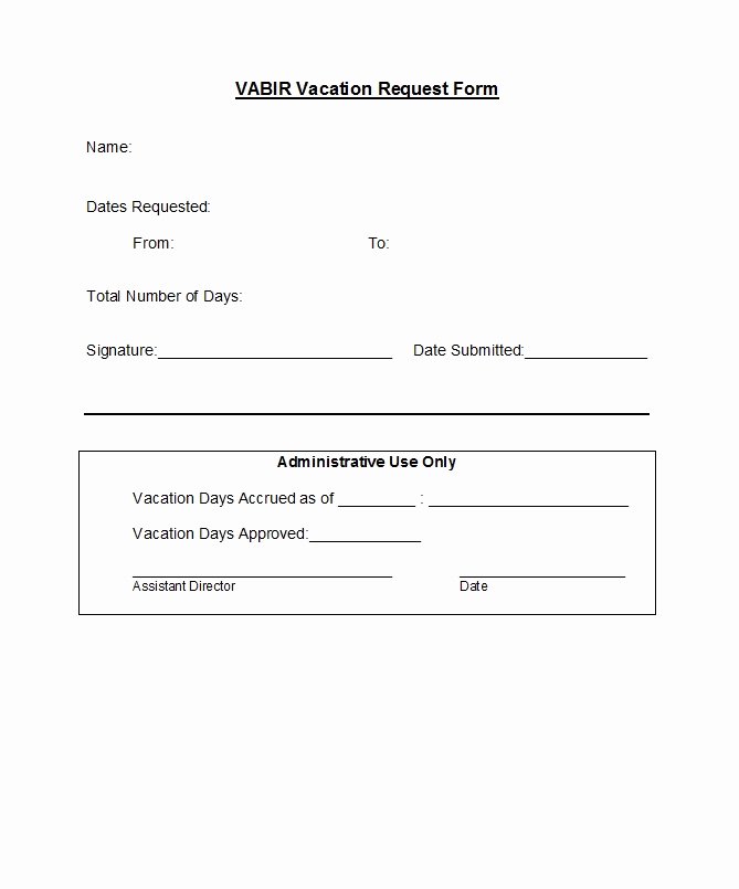 Vacation Request form Template Awesome 50 Professional Employee Vacation Request forms [word]