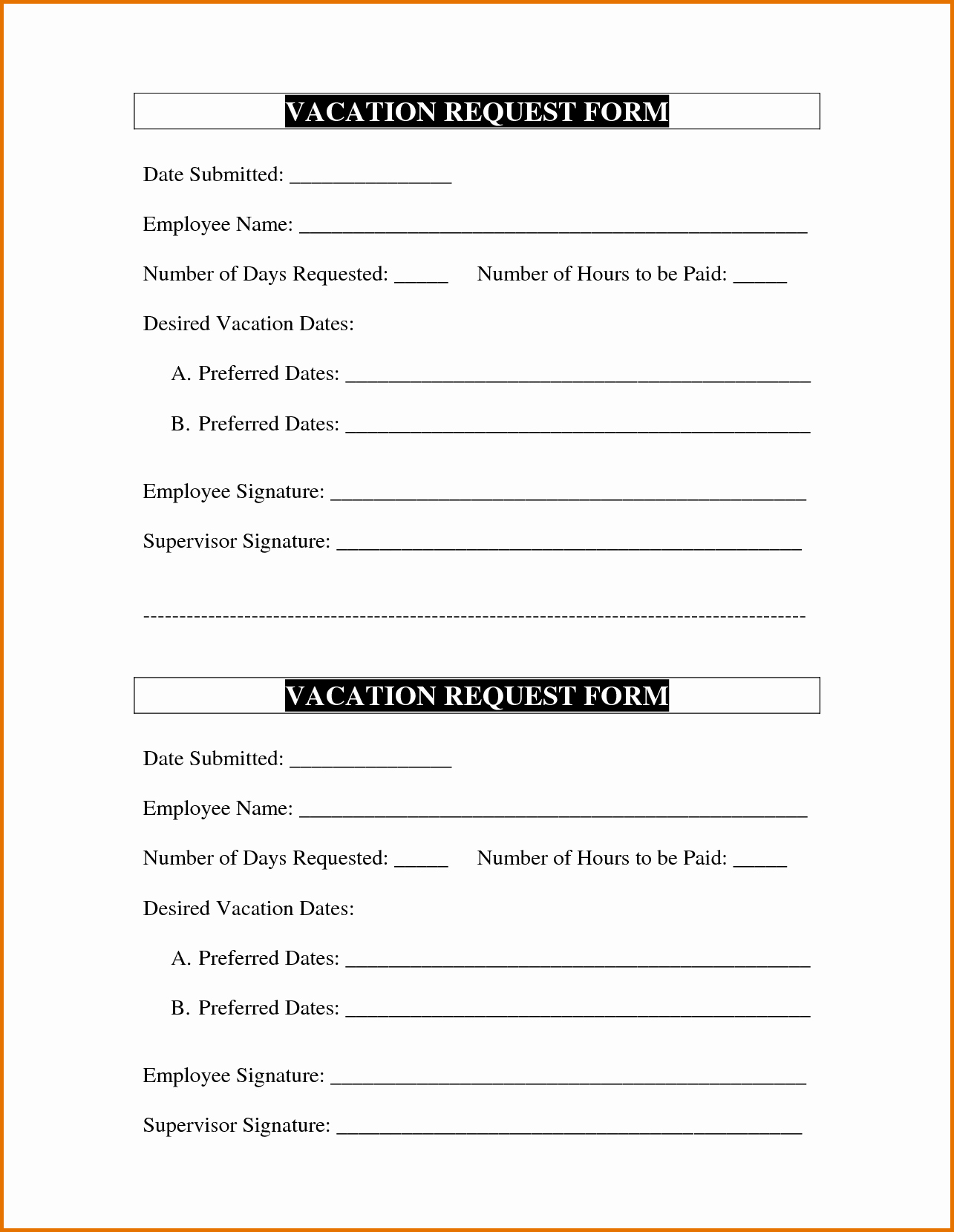 Vacation Request form Template Awesome Vacation Request form Template – Teplates for Every Day
