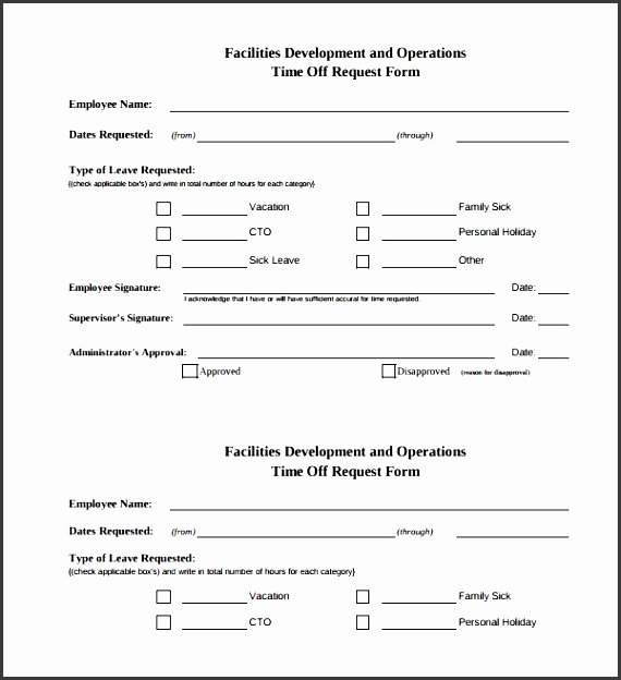 Vacation Request form Template Fresh 4 Time F Request form Template Sampletemplatess