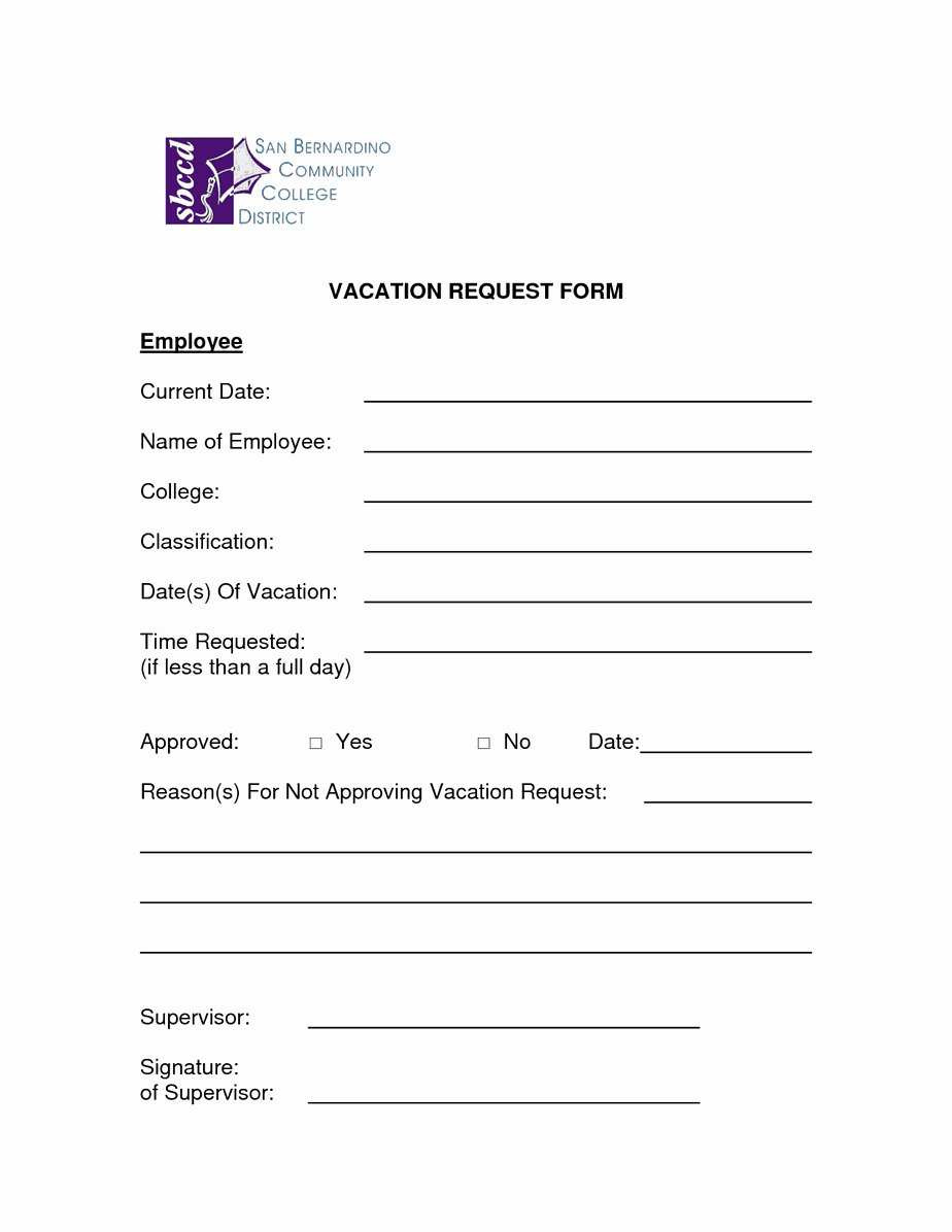 Vacation Request form Template Lovely 5 Vacation Request form Templates Excel Xlts
