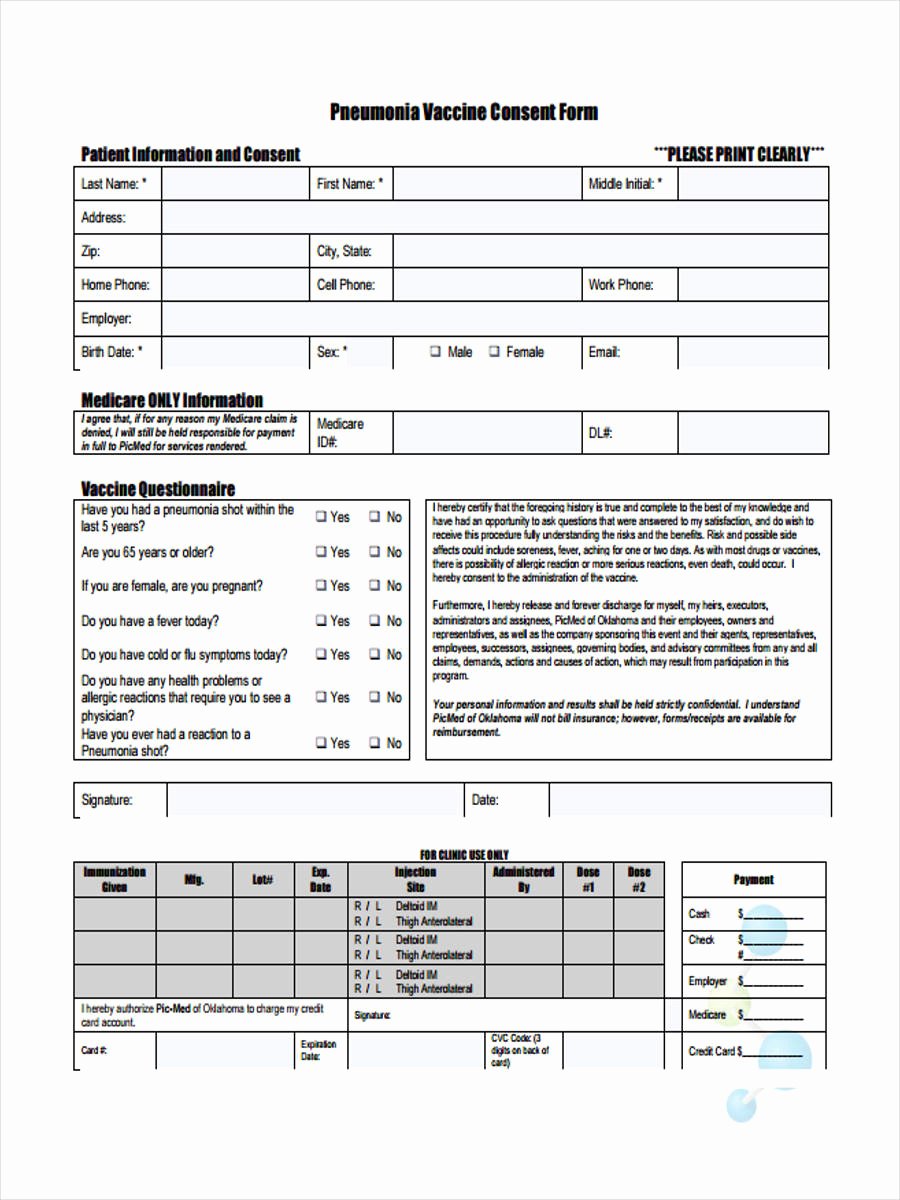 Vaccine Consent form Template Awesome Free 8 Vaccine Consent forms In Sample Example format