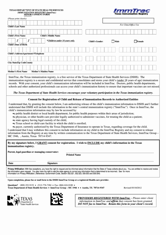 Vaccine Consent form Template Awesome Texas Department State Health Services Immunization