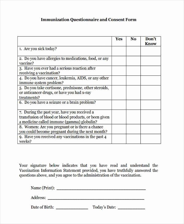 Vaccine Consent form Template Fresh Free 41 Consent form In Templates