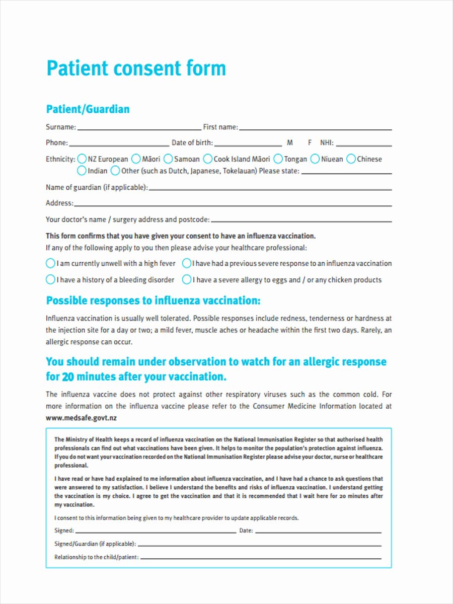 Vaccine Consent form Template Lovely Free 8 Vaccine Consent forms In Sample Example format