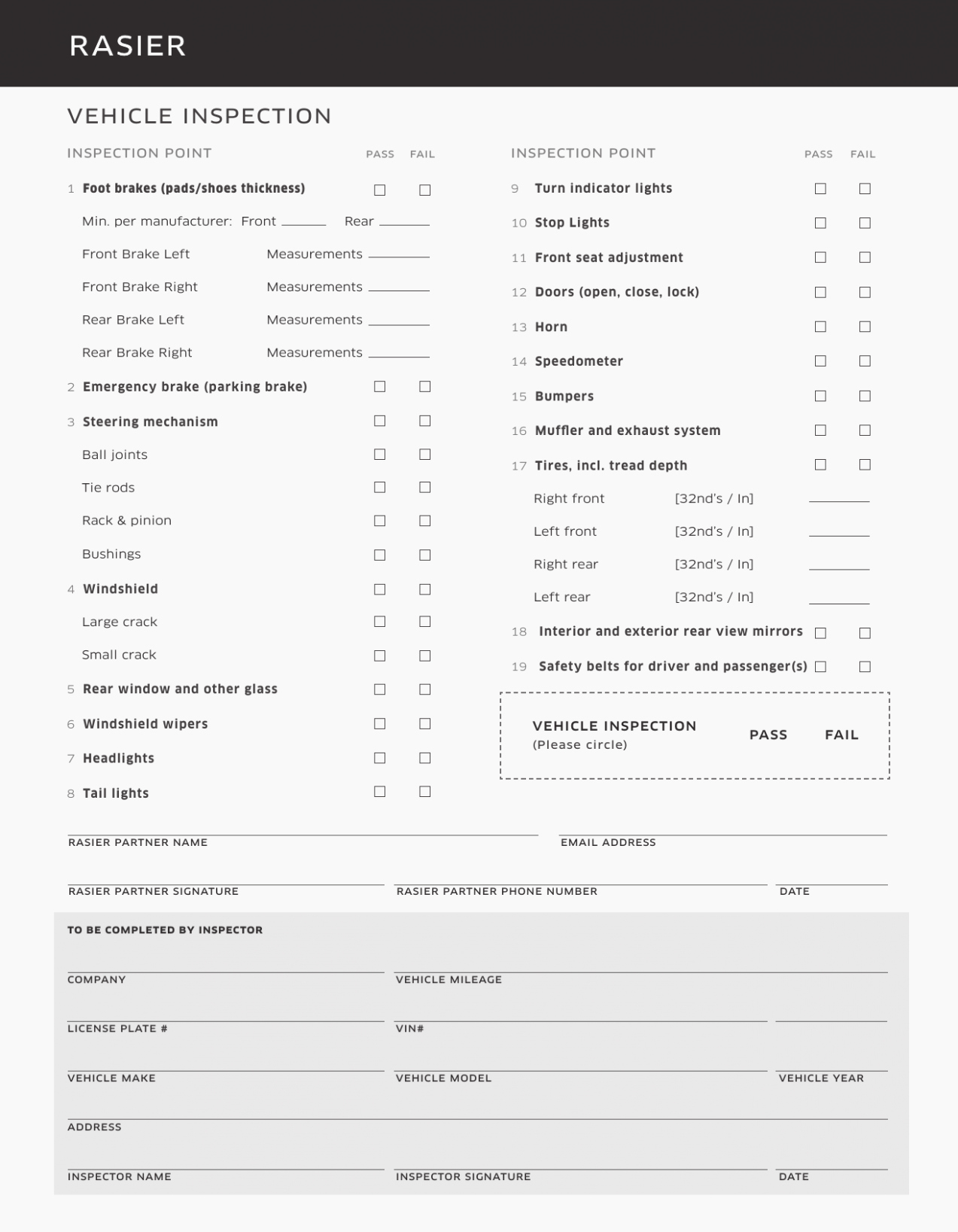 Vehicle Inspection Checklist Template New 14 Fantastic Vacation