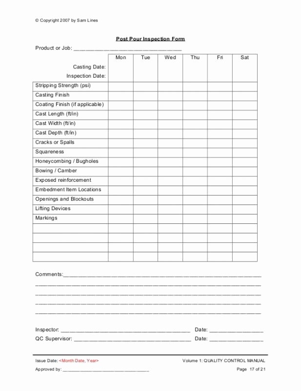 Vehicle Inspection forms Templates Fresh Vehicle Inspection form Template