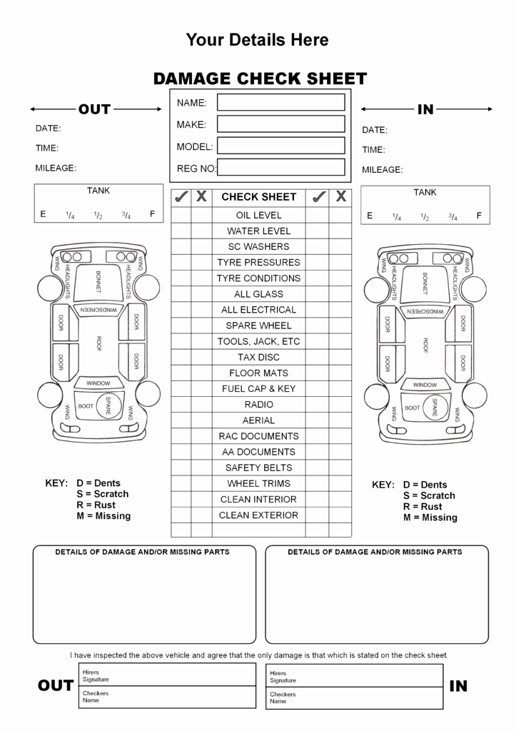 Vehicle Inspection Sheet Template Awesome formatocontrato 723×1024 Projects to Try