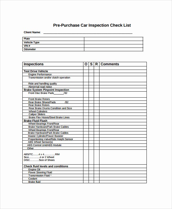 Vehicle Inspection Sheet Template Unique 29 Of Trailer Inspection Checklist Template