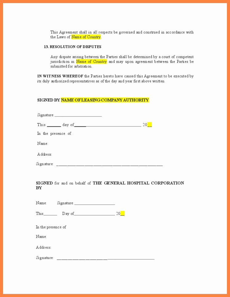 Vehicle Lease Agreement Template Best Of 8 Vehicle Lease Agreement