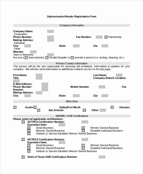 Vendor Application form Template Luxury Sample Vendor Registration form 8 Documents In Word Pdf